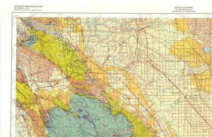 Historic Mine Map - San Jose California Mines Sheet - Rogers 1962 - 35.61 x 23 - Vintage Wall Art