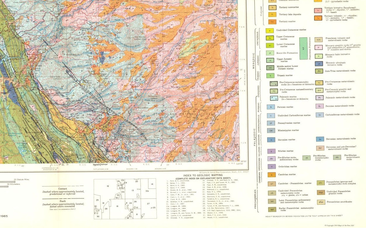 Historic Mine Map - Sacramento California Mines Sheet - Strand 1961 - 36.83 x 23 - Vintage Wall Art