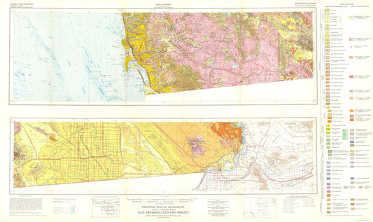 Historic Mine Map - San Diego El Centro California Mines Sheet - Strand 1954 - 38.62 x 23 - Vintage Wall Art