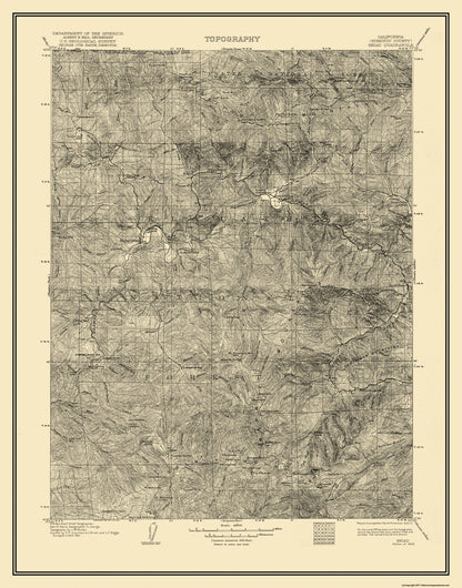 Topographical Map - Seiad California Quad - USGS 1922 - 23 x 29.31 - Vintage Wall Art