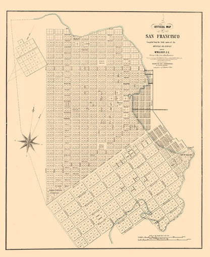 Historic City Map - San Francisco California - Eddy 1849 - 23 x 28.17 - Vintage Wall Art