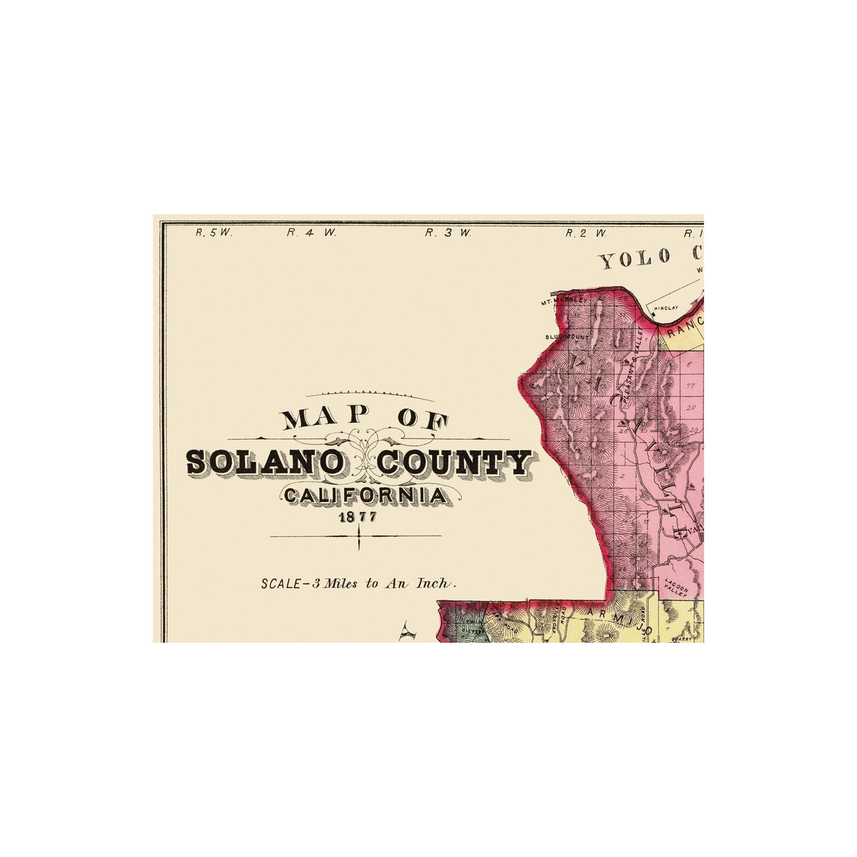Solano Train Map Historic County Map - Solano County California - Thompson 1877 - 29.56 ...