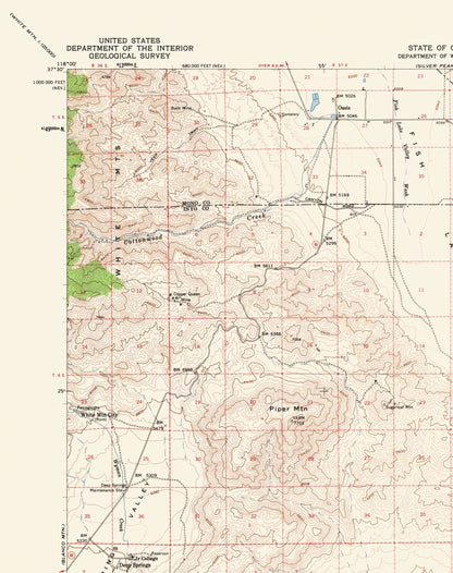 Topographical Map - Soldier Pass California Quad - USGS 1958 - 23 x 29.06 - Vintage Wall Art