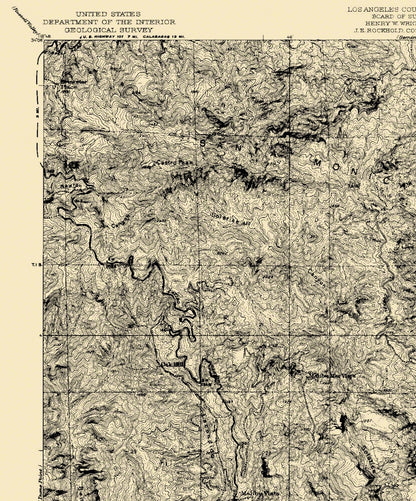 Topographical Map - Solstice Canyon California Quad - USGS 1932 - 23 x 27.69 - Vintage Wall Art
