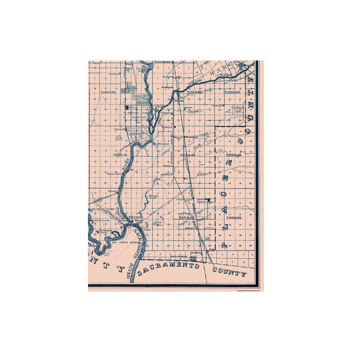 Setter County Map Historic County Map - Sutter County California - Denny 1913 - 23 x 30 ...