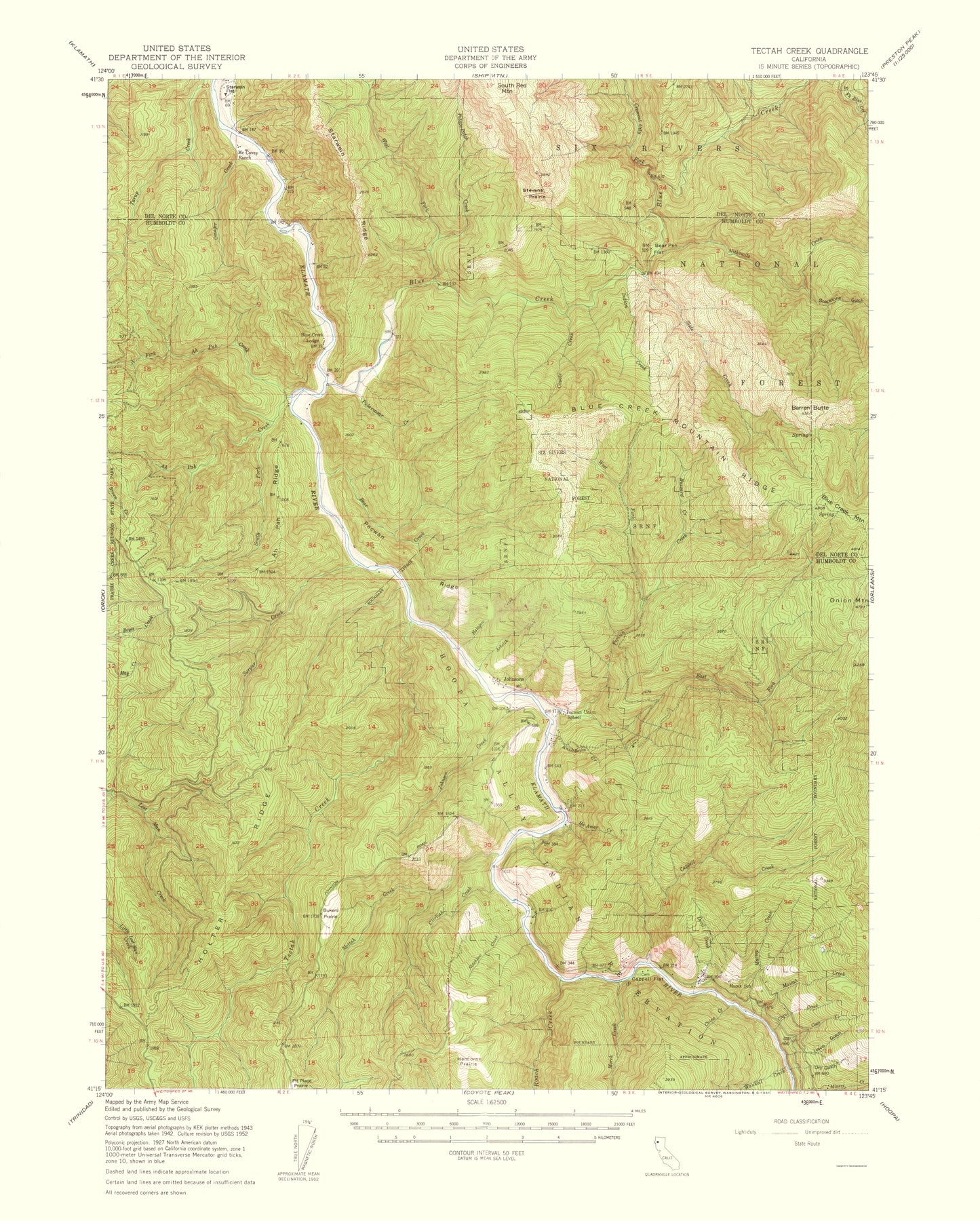 Topographical Map - Tactah Creek California Quad - USGS 1961 - 23 x 28.65 - Vintage Wall Art