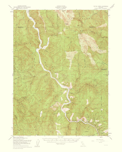 Topographical Map - Tactah Creek California Quad - USGS 1961 - 23 x 28.65 - Vintage Wall Art