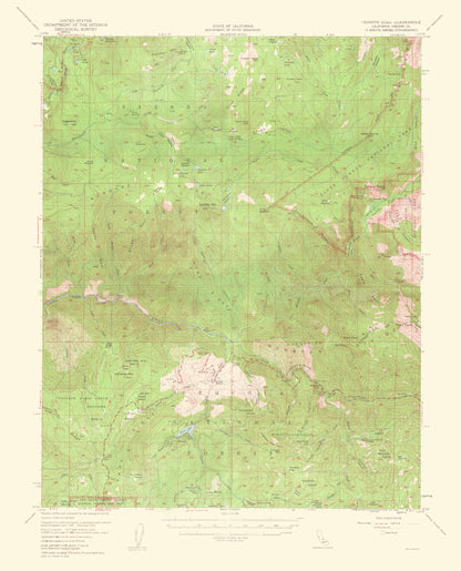 Topographical Map - Tehipite Dome California Quad - USGS 1952 - 23 x 28.47 - Vintage Wall Art