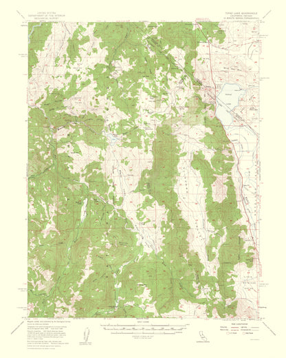 Topographical Map - Topaz Lake California Nevada Quad - USGS 1956 - 23 x 28.73 - Vintage Wall Art