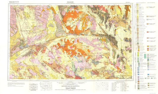 Historic Mine Map - Trona California Mines Sheet - Jennings 1957 - 38.25 x 23 - Vintage Wall Art