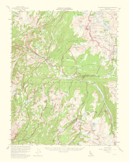 Topographical Map - Tuolumne Meadows California Quad - USGS 1956 - 23 x 28.73 - Vintage Wall Art