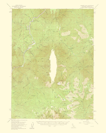 Topographical Map - Ukonom Lake California Quad - USGS 1956 - 23 x 28.69 - Vintage Wall Art