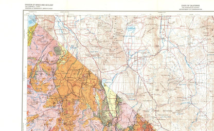 Historic Mine Map - Walker Lake California Mines Sheet - Koenig 1959 - 37.39 x 23 - Vintage Wall Art