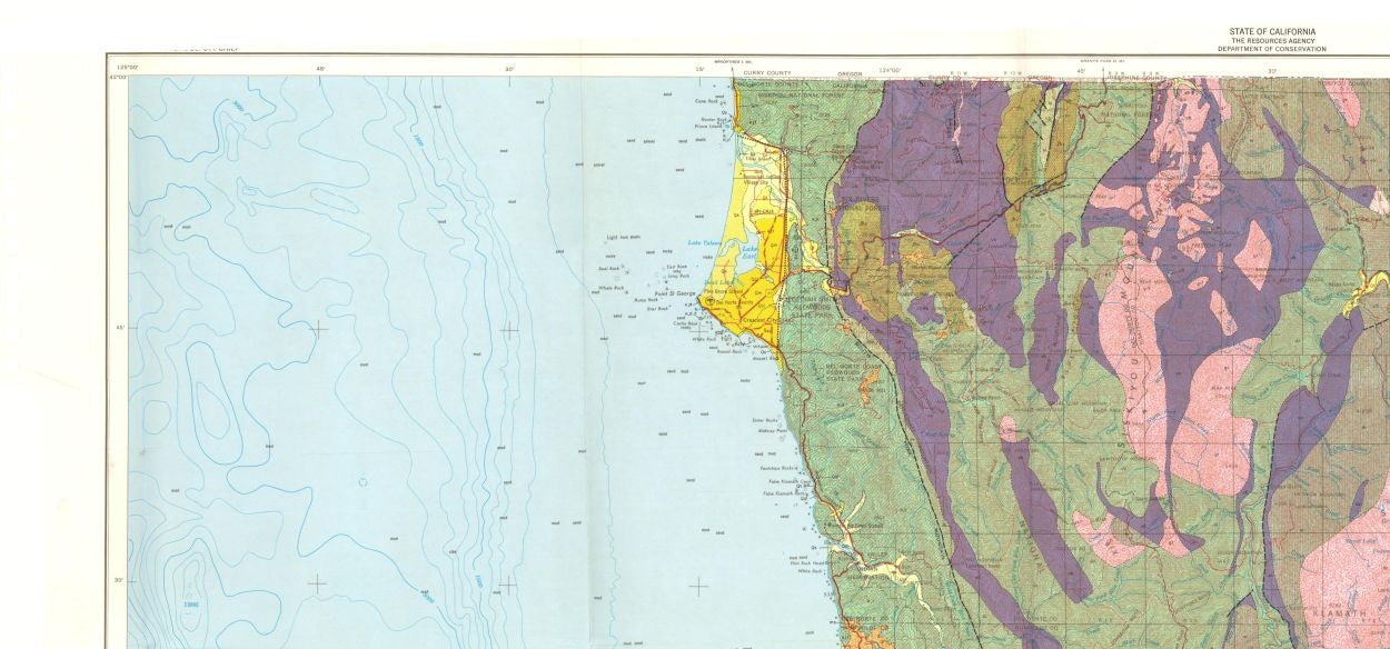 Historic Mine Map - Weed California Mines Sheet - Strand 1957 - 49.18 x 23 - Vintage Wall Art