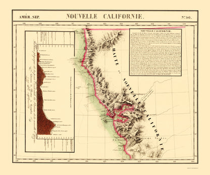 Historic State Map - California - Vandermaelen 1810 - 23 x 27.50 - Vintage Wall Art