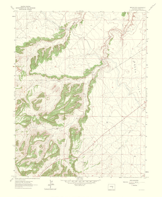 Topographical Map - Beulah Colorado Quad - USGS 1965 - 23 x 28.00 - Vintage Wall Art