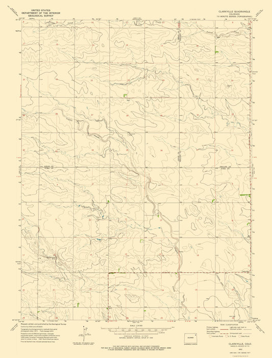 Topographical Map - Clarkville Colorado Quad - USGS 1972 - 23 x 30.24 - Vintage Wall Art