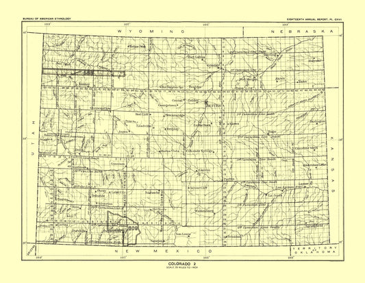 Historic State Map - Colorado - Hoen 1896 - 29.70 x 23 - Vintage Wall Art