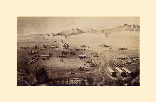 Historic Panoramic View - Fort Collins Colorado - Houghton 1865 - 35.21 x 23 - Vintage Wall Art