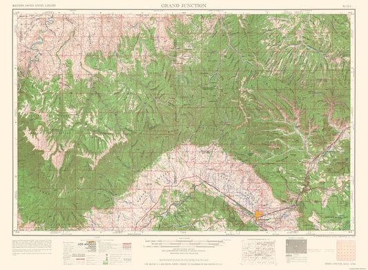 Topographical Map - Grand Junction Colorado Quad - USGS 1962 - 31.39 x 23 - Vintage Wall Art