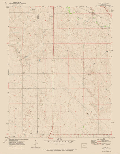 Topographical Map - Lake Colorado Quad - USGS 1970 - 23 x 29.51 - Vintage Wall Art