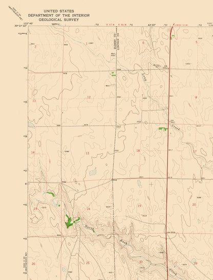 Topographical Map - Long Creek Colorado Quad - USGS 1970 - 23 x 30.31 - Vintage Wall Art