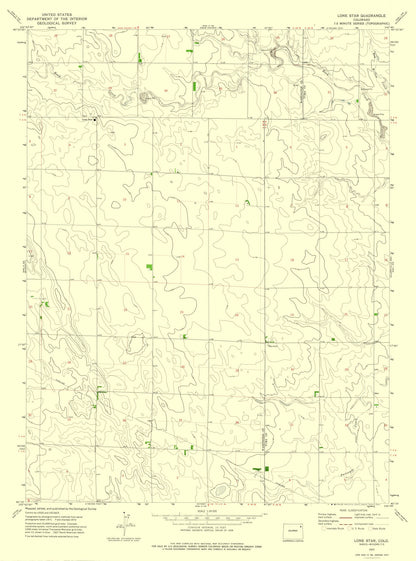 Topographical Map - Lone Star Colorado Quad - USGS 1972 - 23 x 31.01 - Vintage Wall Art