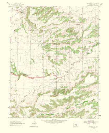 Topographical Map - Muldoon Colorado Quad - USGS 1965 - 23 x 28.08 - Vintage Wall Art