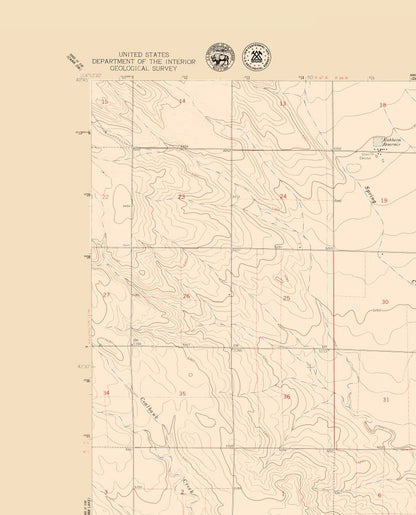 Topographical Map - Nunn Colorado Quad - USGS 1960 - 23 x 28.49 - Vintage Wall Art