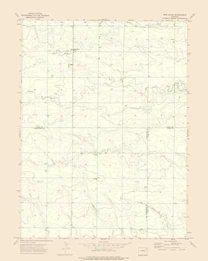 Topographical Map - New Haven Colorado Quad - USGS 1972 - 23 x 28.84 - Vintage Wall Art