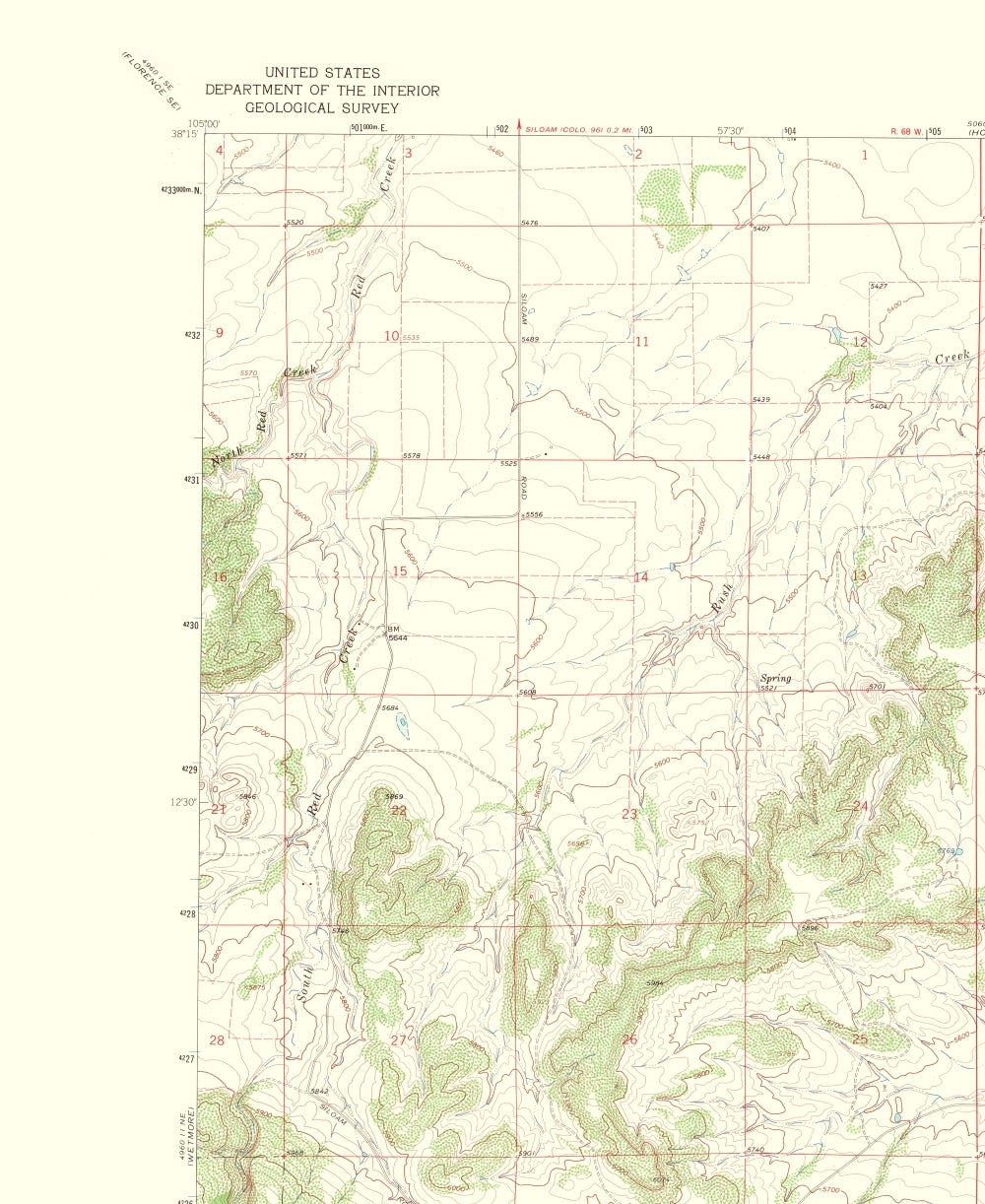 Topographical Map - Owl Canyon Colorado Quad - USGS 1965 - 23 x 28.10 - Vintage Wall Art