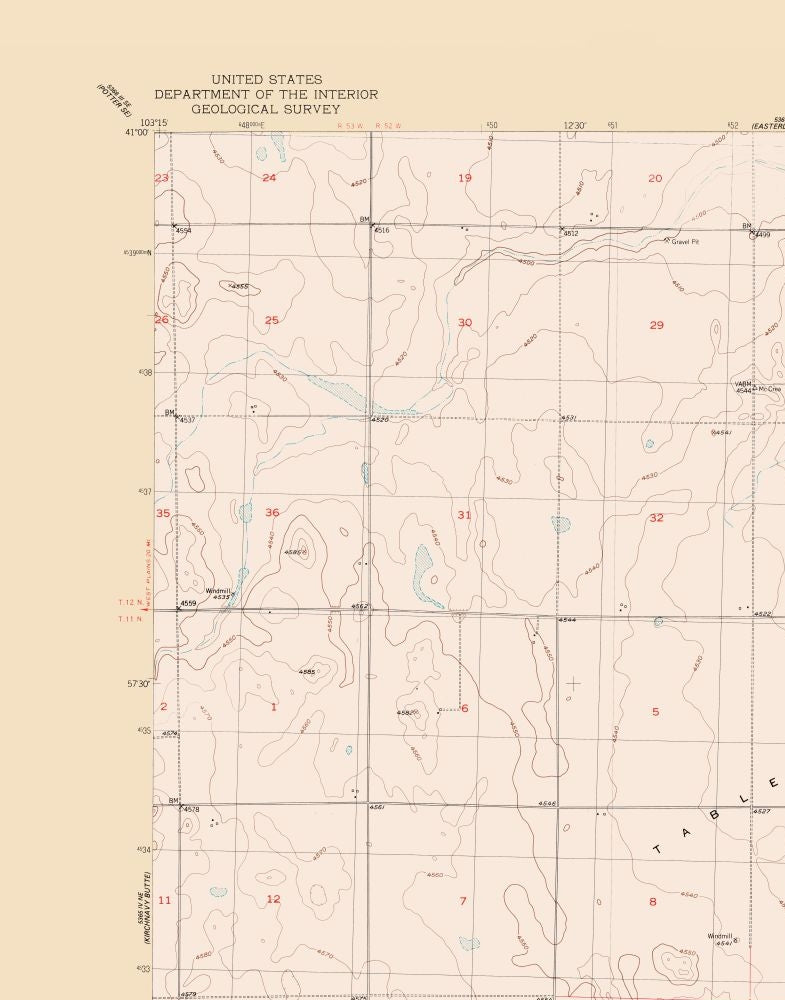 Topographical Map - Padron North West Colorado Quad - USGS 1951 - 23 x 29.30 - Vintage Wall Art