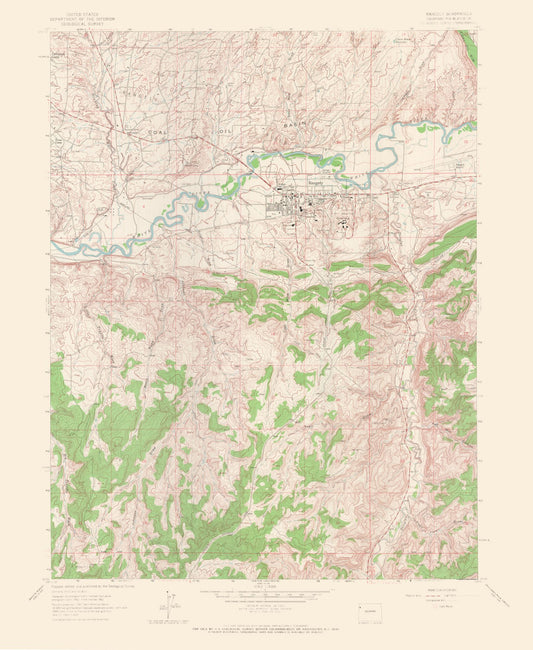 Topographical Map - Rio Blanco Colorado Quad - USGS 1962 - 23 x 28.03 - Vintage Wall Art