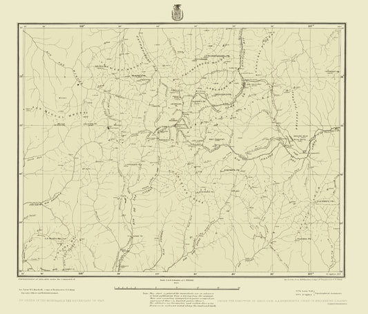 Topographical Map - Colorado Southwest Sheet - US Army 1879 - 23 x 27.00 - Vintage Wall Art