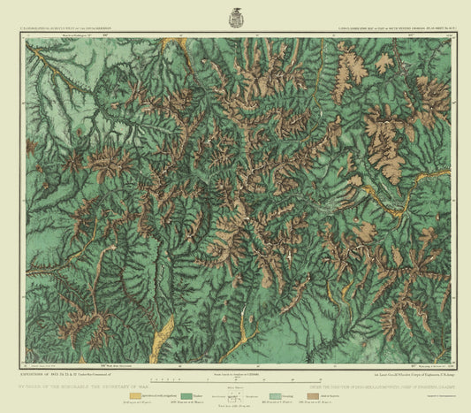 Topographical Map - Colorado Southwest Land Classification Sheet - US Army 1877 - 23 x 26 - Vintage Wall Art