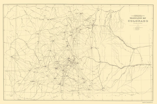 Historic State Map - Colorado Triangulation - Gardner 1881 - 23 x 34.70 - Vintage Wall Art