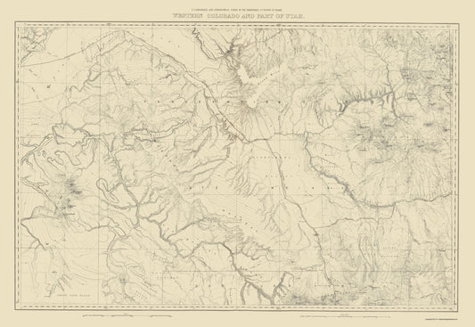 Topographical Map - Colorado Western Utah - USGS 1881 - 23 x 33.44 - Vintage Wall Art