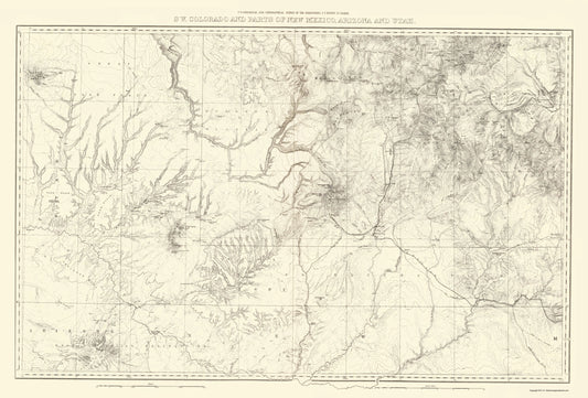 Topographical Map - Colorado Southwest New Mexico - USGS 1881 - 23 x 33.98 - Vintage Wall Art