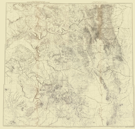 Topographical Map - Colorado Utah New Mexico - USGS 1881 - 23 x 24.11 - Vintage Wall Art