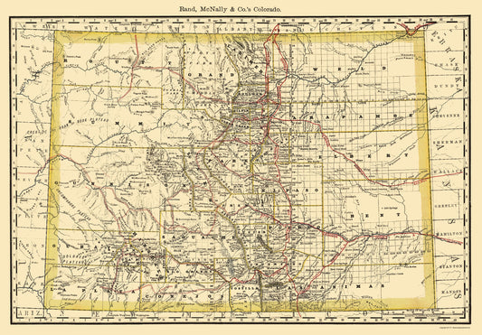 Historic State Map - Colorado - Rand McNally 1879 - 23 x 33.00 - Vintage Wall Art