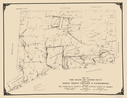 Historic State Map - Connecticut - Griswold 1930 - 23 x 29.88 - Vintage Wall Art