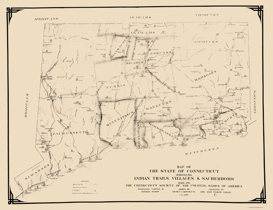 Historic State Map - Connecticut - Griswold 1930 - 23 x 29.88 - Vintage Wall Art