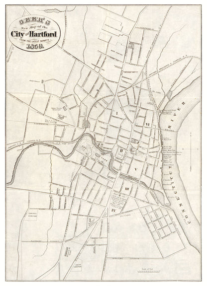 Historic City Map - Hartford Connecticut - Geer 1859 - 23 x 31.86 - Vintage Wall Art