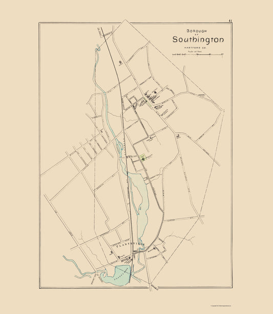 Historic City Map - Southington Connecticut - Hurd 1893 - 23 x 26.44 - Vintage Wall Art