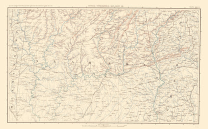 Historical Civil War Map - Mississippi Alabama Georgia Confederate Armies - Bien 1895 - 23 x 37.03 - Vintage Wall Art