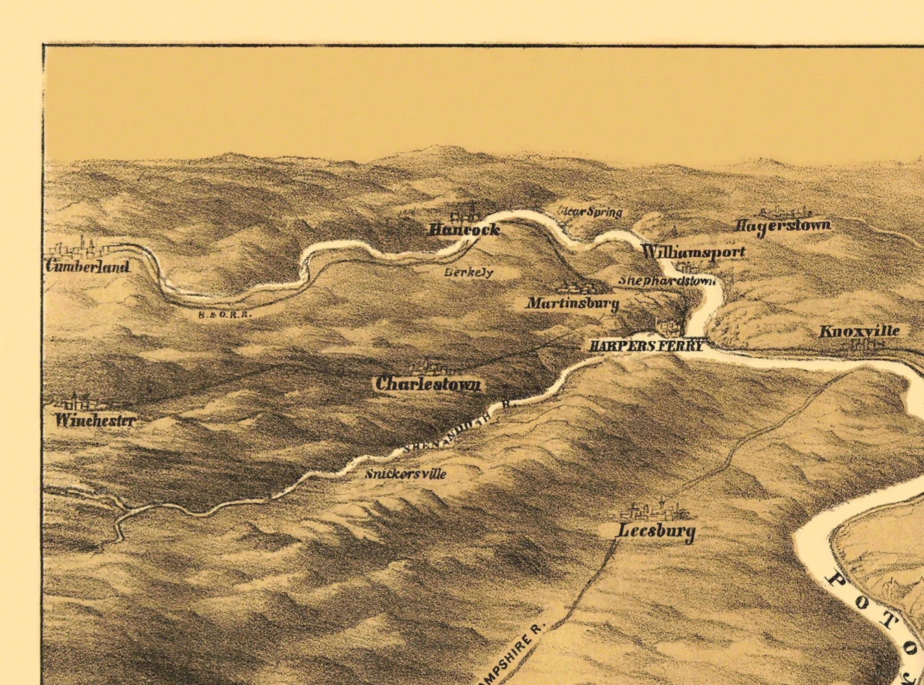 Historical Civil War Map - Washington DC Potomac Battle - Bohn 1861 - 31 x 23 - Vintage Wall Art