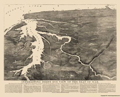 Historical Civil War Map - Maryland Virginia Delaware North Carolina Theatre - Harpers 1861 - 23 x 28.35 - Vintage Wall Art