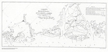 Historical Civil War Map - South Carolina Georgia Coast - USCS 1861 - 23 x 47.97 - Vintage Wall Art