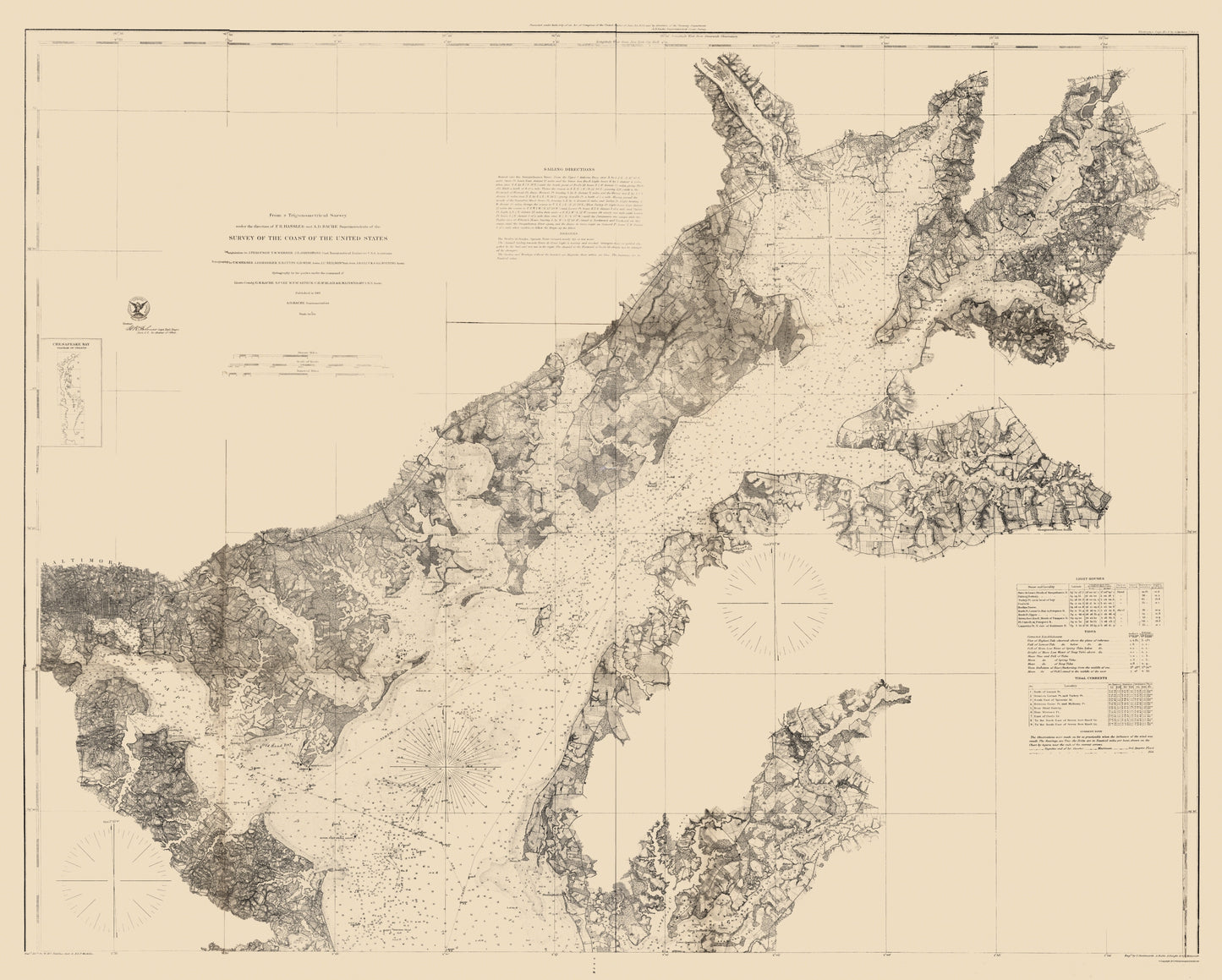 Historical Civil War Map - Chesapeake Bay Nautical Chart - 1861 - 23 x 28.67 - Vintage Wall Art