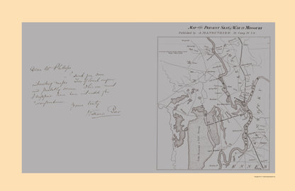 Historical Civil War Map - Missouri Theatre- Manouvrier 1862 - 23 x 35.58 - Vintage Wall Art